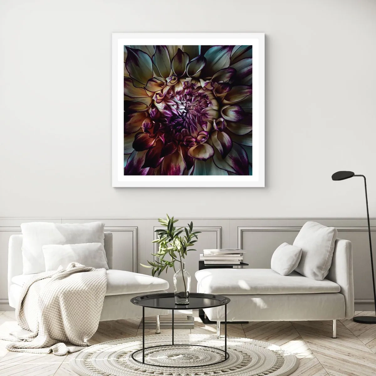 Poster in white frmae - The Blossoming of Youth - 60x60 cm