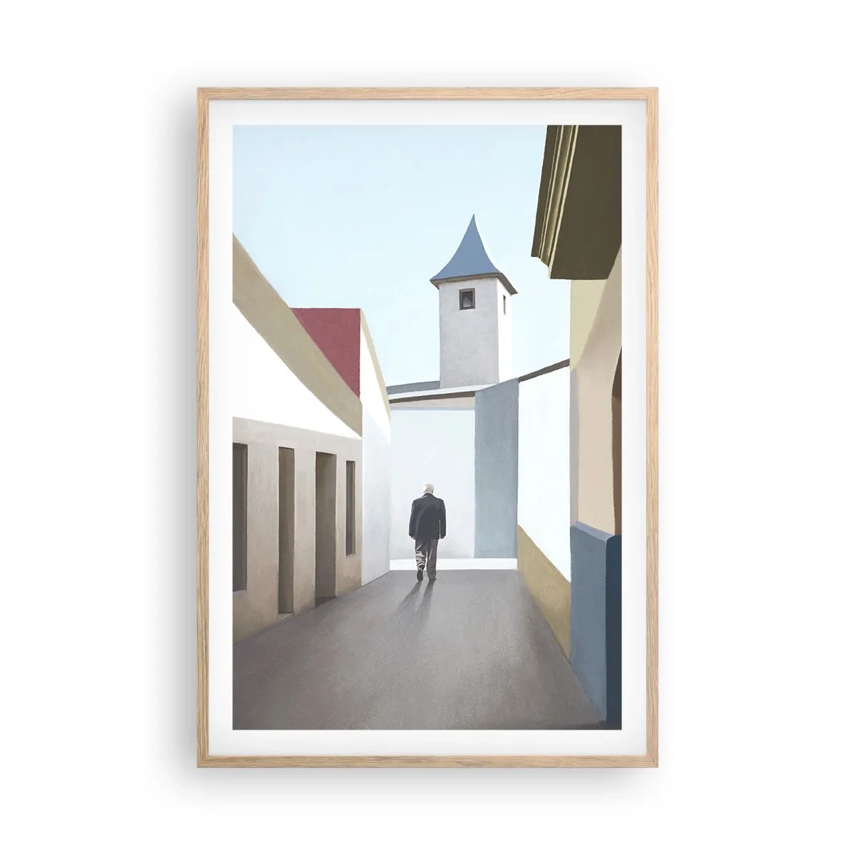 Poster in light oak frame - Sunny Walk - 61x91 cm
