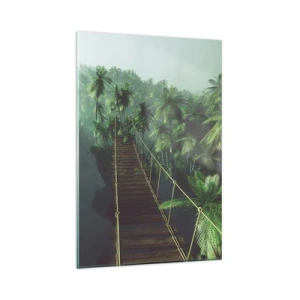 Glass picture - Hanging Bridge in the Green - 80x120 cm