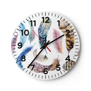 Wall clock - Clock on glass - Light As a Feather - 40x40 cm