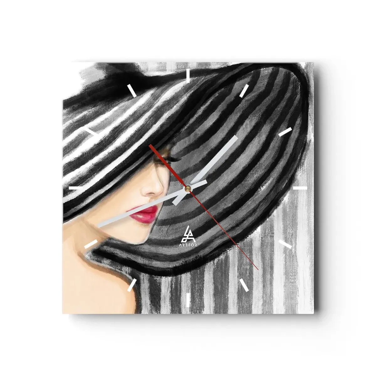 Wall clock - Clock on glass - Where Can I Find You? - 30x30 cm