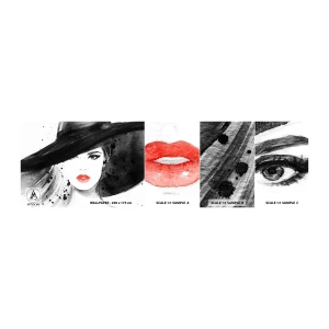 Photo Wallpaper Sample Standard Eco - Lady in Black - Woman, Woman's Face, Portrait of a Woman - 100x30 cm