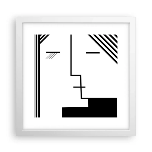 Poster in white frmae - Simply a Kiss - 30x30 cm