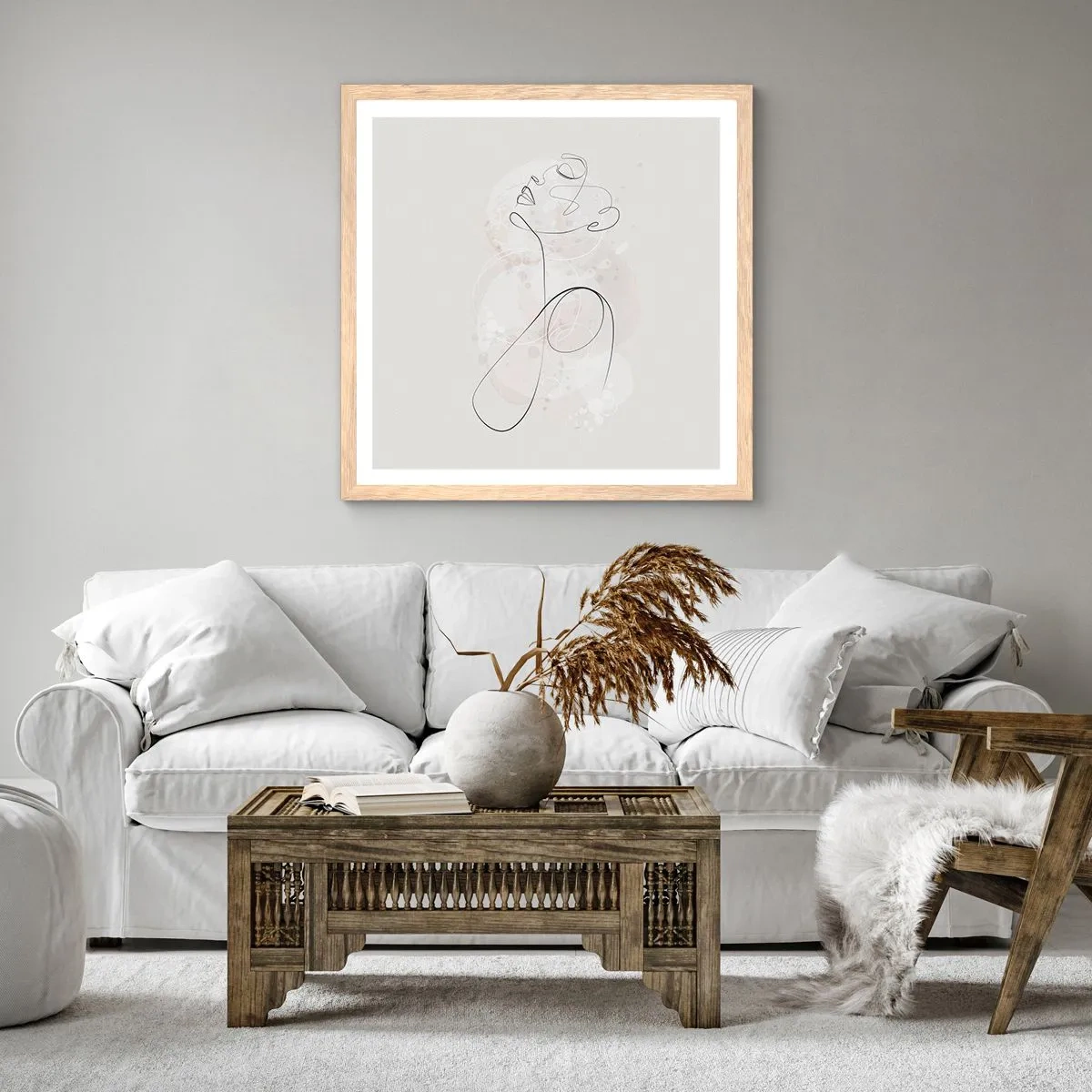 Poster in light oak frame - Spiral of Beauty - 40x40 cm
