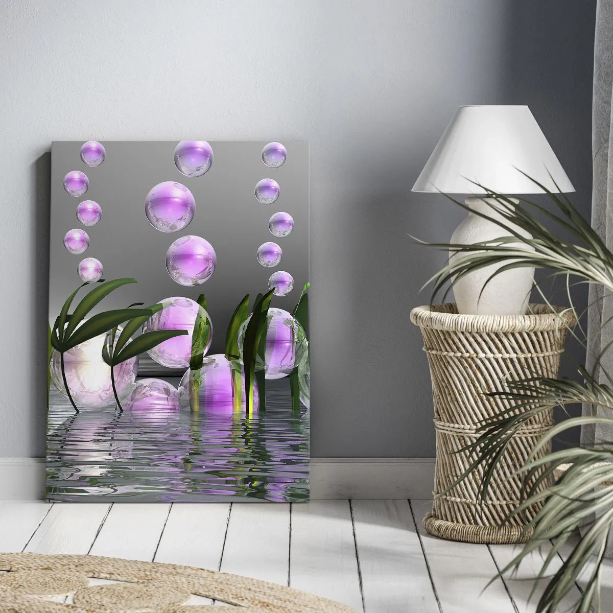 Canvas picture - Reflexive Composition of Lightness and Life - 80x120 cm