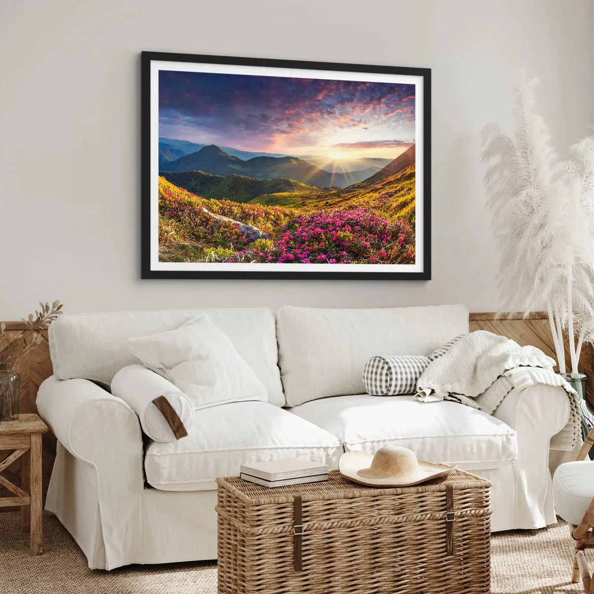 Poster in black frame - Freshness of Mountain Morning - 50x40 cm