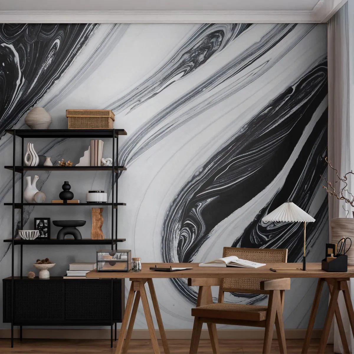 Photo Wallpaper Premium Sand - Connection of Opposites - Paint, Piece, Modern - 350x256 cm