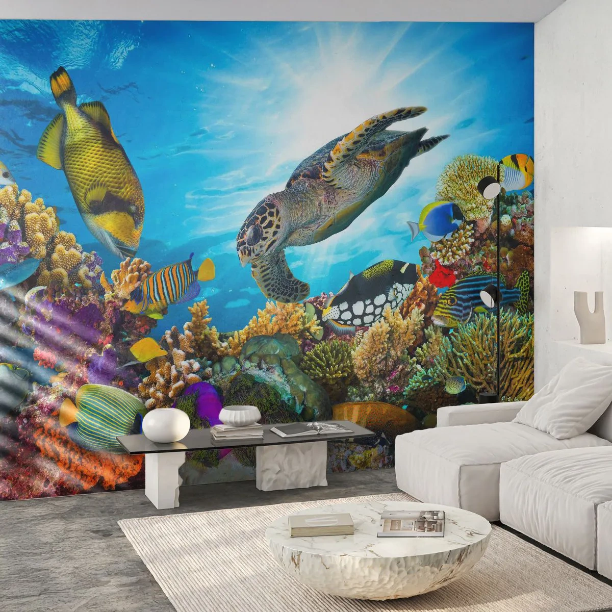 Photo Wallpaper Premium Sand - Coral Promenade - Coral reef, Sea, Underwater world - 200x140 cm