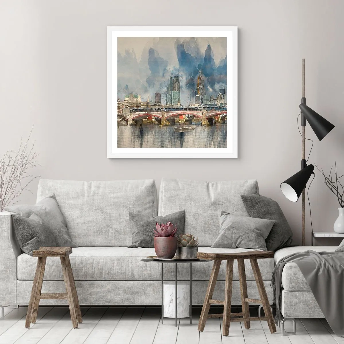Poster in white frmae - London in Its Beauty - 40x40 cm