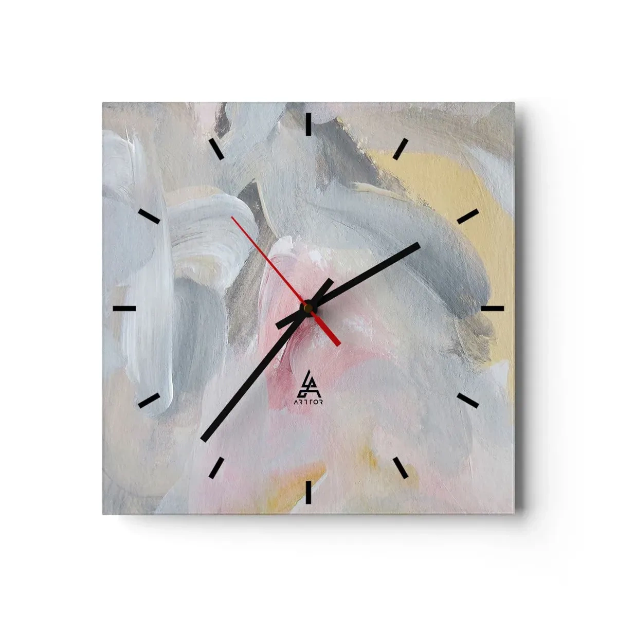 Wall clock - Clock on glass - In a Pastel World - 40x40 cm