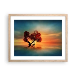 Poster in light oak frame - Far Away and Lost to the World - 50x40 cm