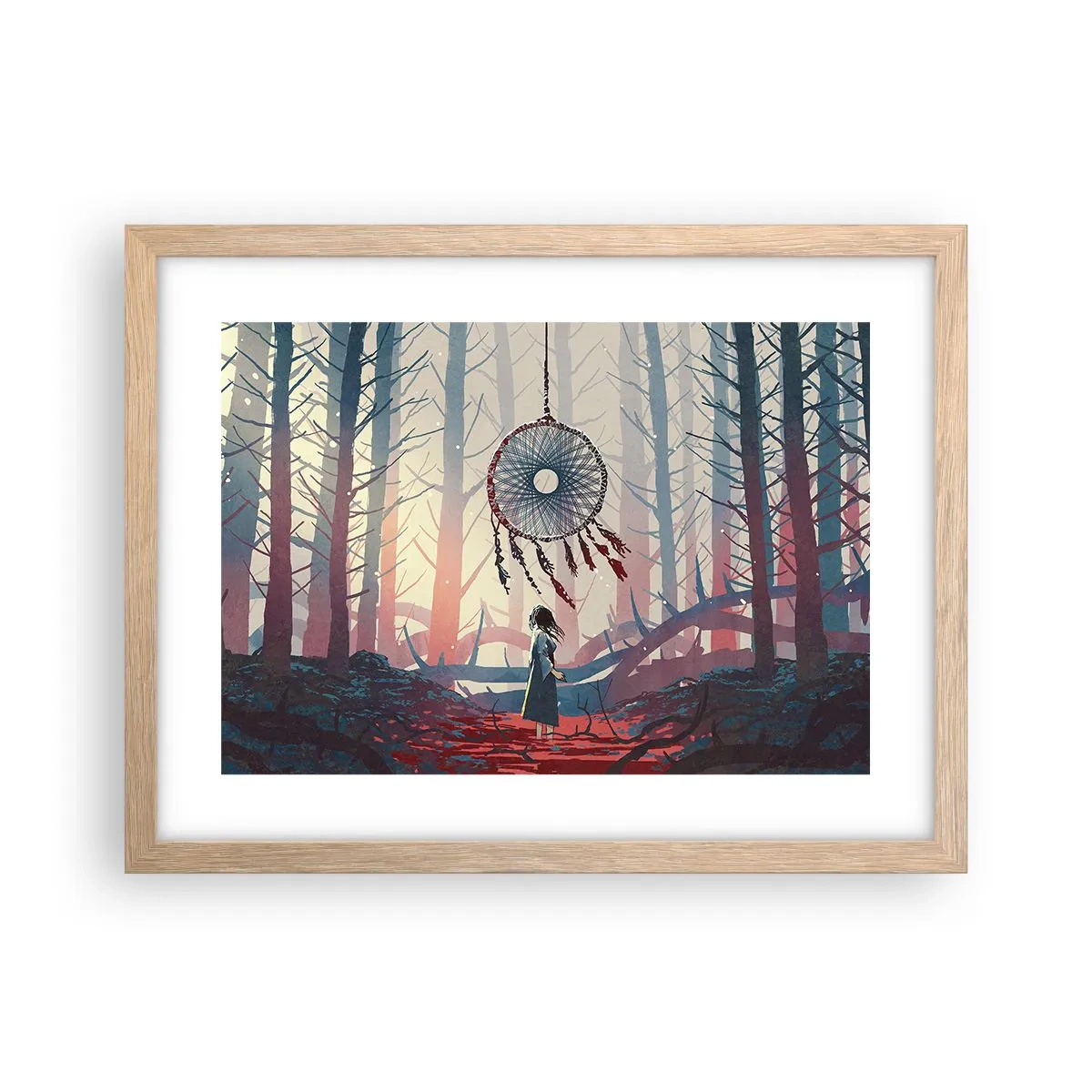 Poster in light oak frame - Mysterious Ritual of Life - 40x30 cm