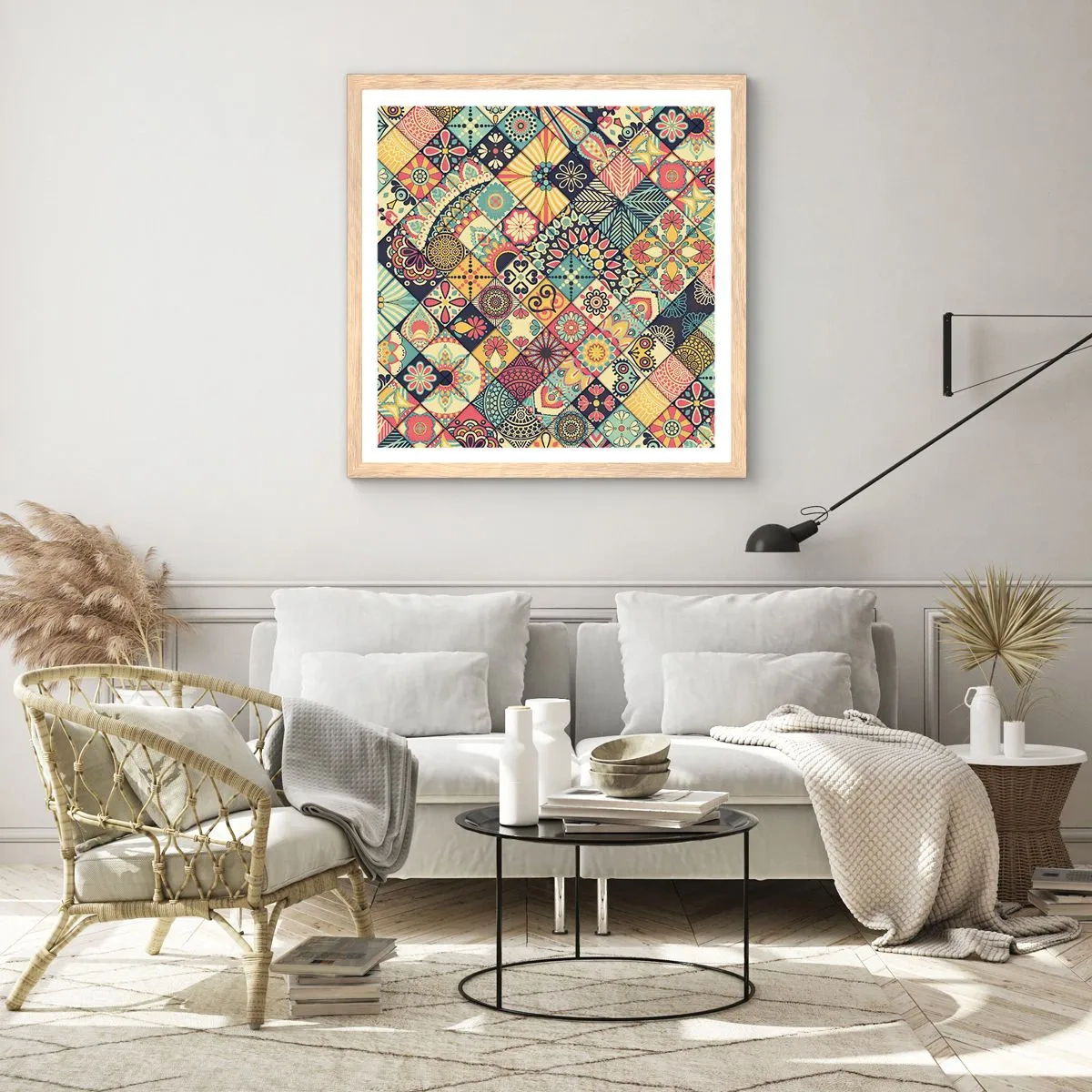 Poster in light oak frame - Moroccan Style - 50x50 cm