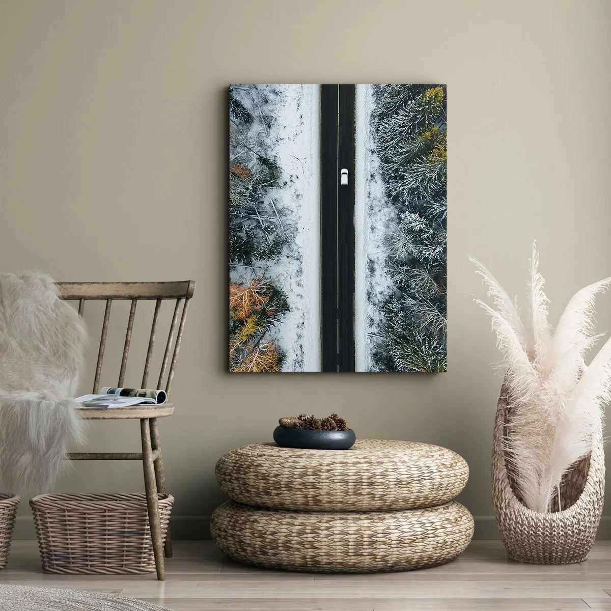 Canvas picture - Through a Wintery Forest - 55x100 cm