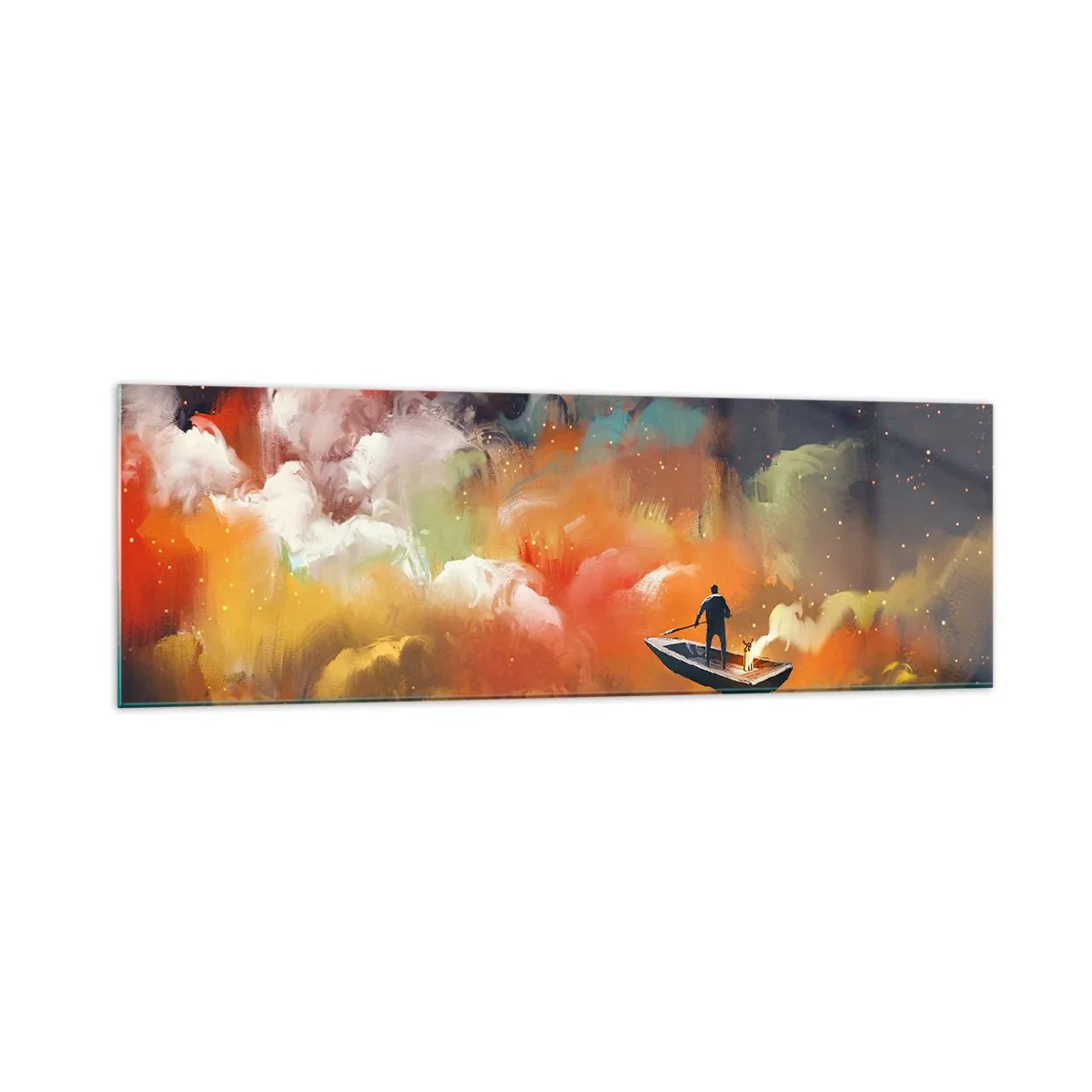 Glass picture - Through the Galaxy in a Boat - 160x50 cm