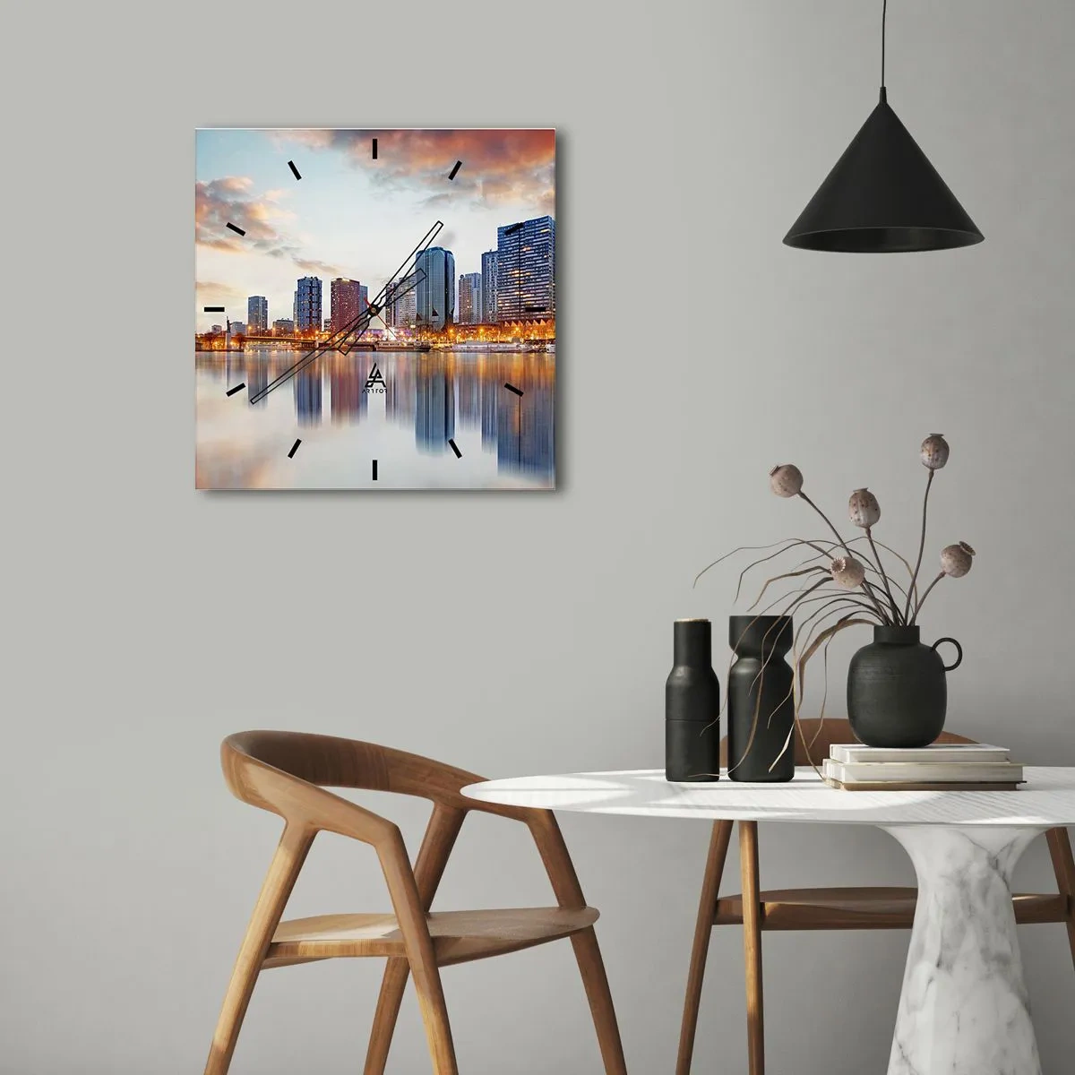 Wall clock - Clock on glass - Monumental Peace of Paris - 40x40 cm