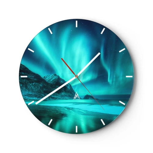 Wall clock - Clock on glass - Miracles of the North - 40x40 cm