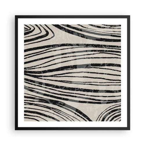 Poster in black frame - Spillover of Lines - 60x60 cm