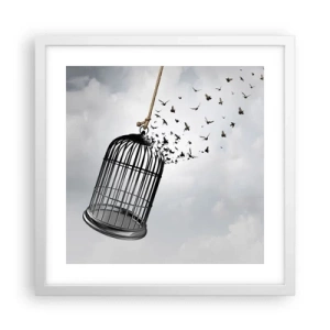 Poster in white frmae - Faith…Hope…Freedom! - 40x40 cm