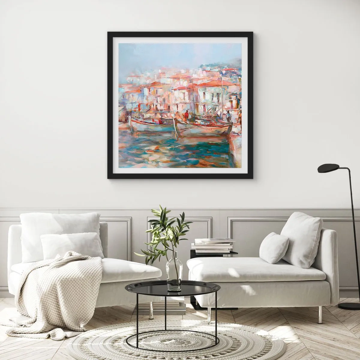 Poster in black frame - Holidays in Pastel - 60x60 cm