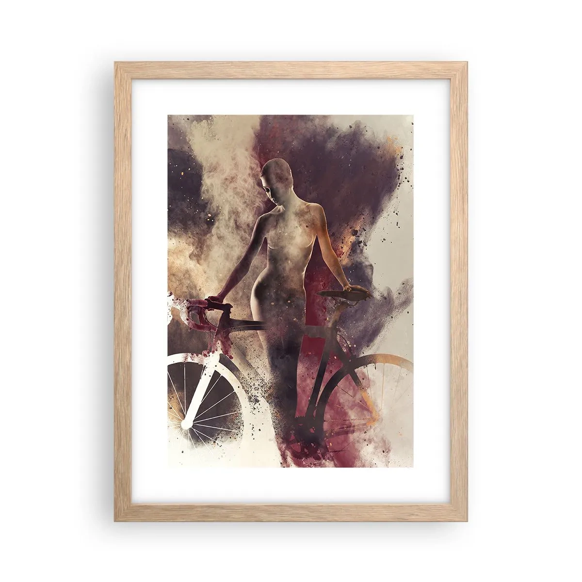 Poster in light oak frame - Marble Sculpted Biker's Soul - 30x40 cm
