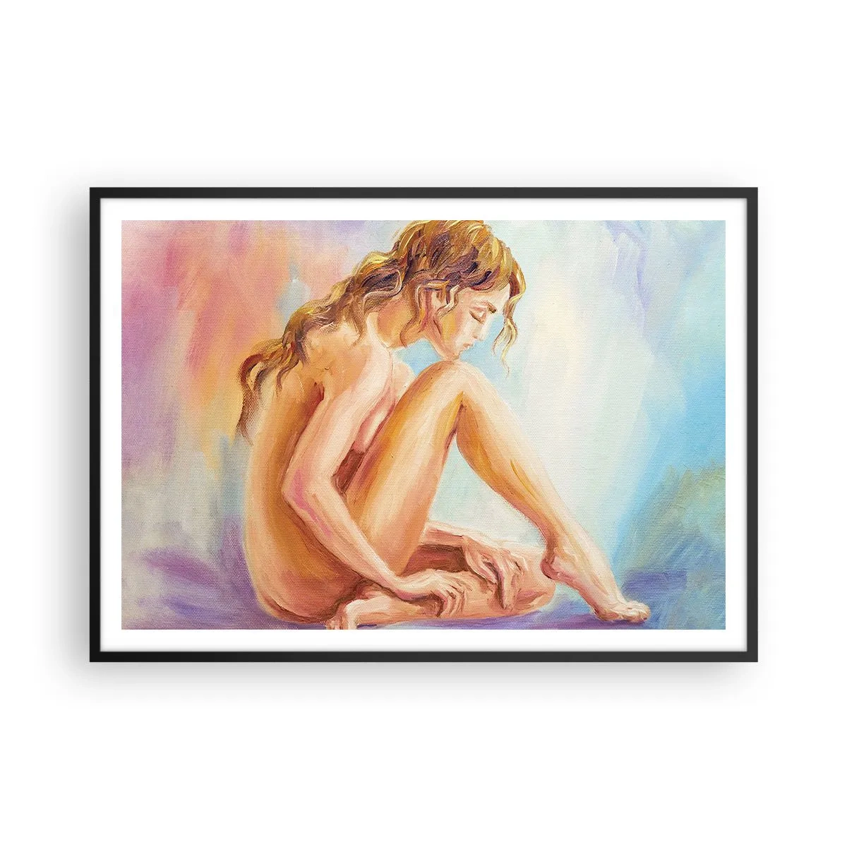 Poster in black frame - Nude of Youth - 100x70 cm