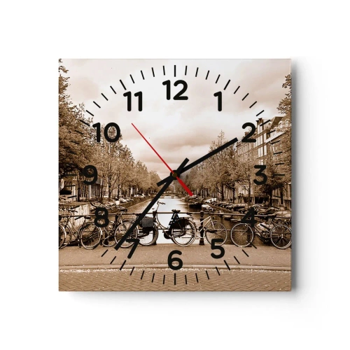 Wall clock - Clock on glass - Dutch Atmosphere - 40x40 cm