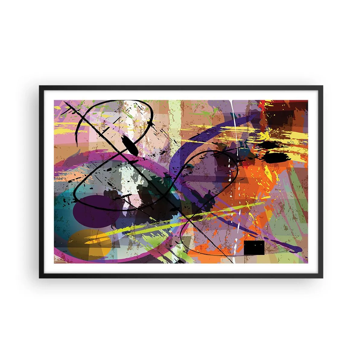 Poster in black frame - Straight Ahead or Around - 91x61 cm