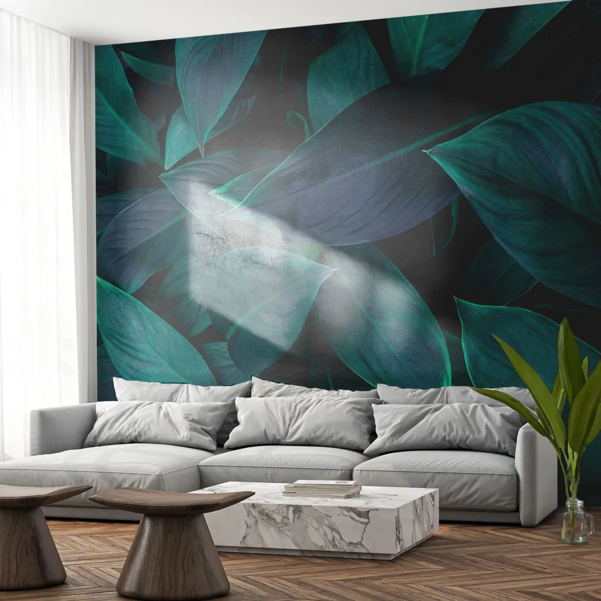 Photo Wallpaper Premium Sand - The Green Itself - Leaves, Nature, Botany - 200x140 cm