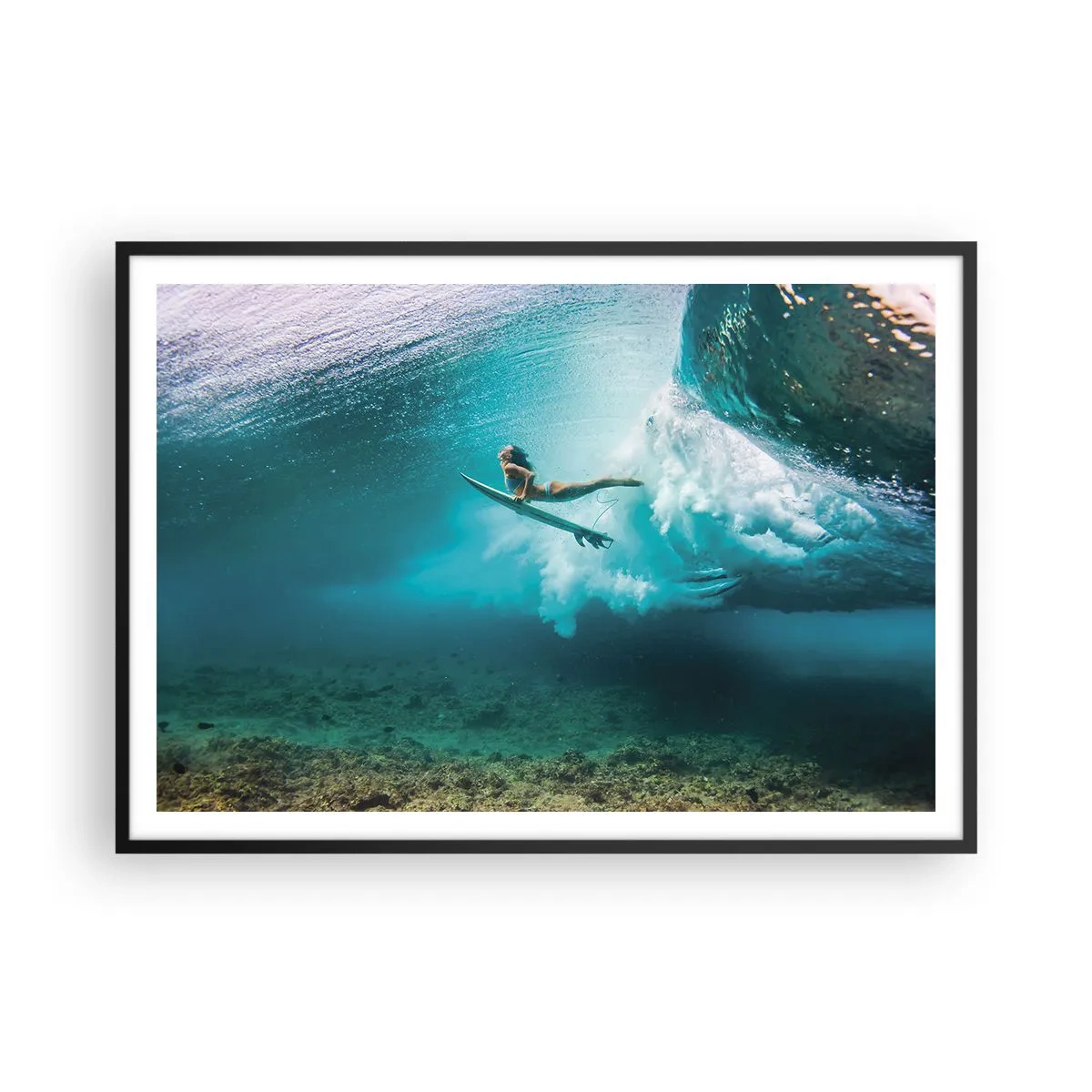 Poster in black frame - Undewater World - 100x70 cm