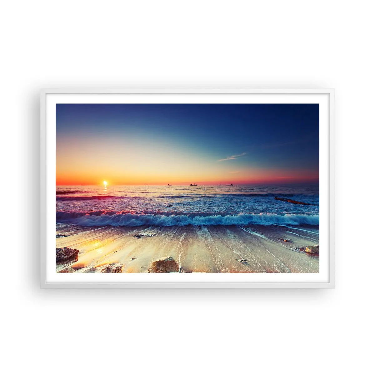 Poster in white frmae - What Is behind the Horizon? - 91x61 cm