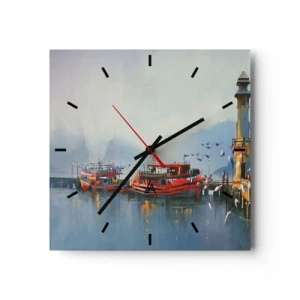 Wall clock - Clock on glass - At the End of the World - 30x30 cm