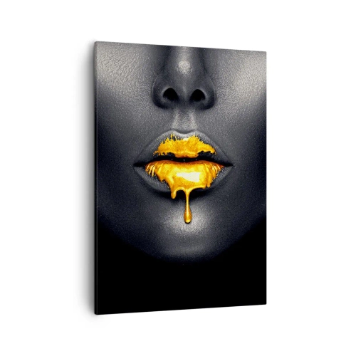 Canvas picture - Golden Lips - 50x70 cm