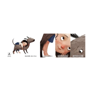 Photo Wallpaper Sample Standard Eco - Best Friends - For children, Dog, Girl - 100x30 cm