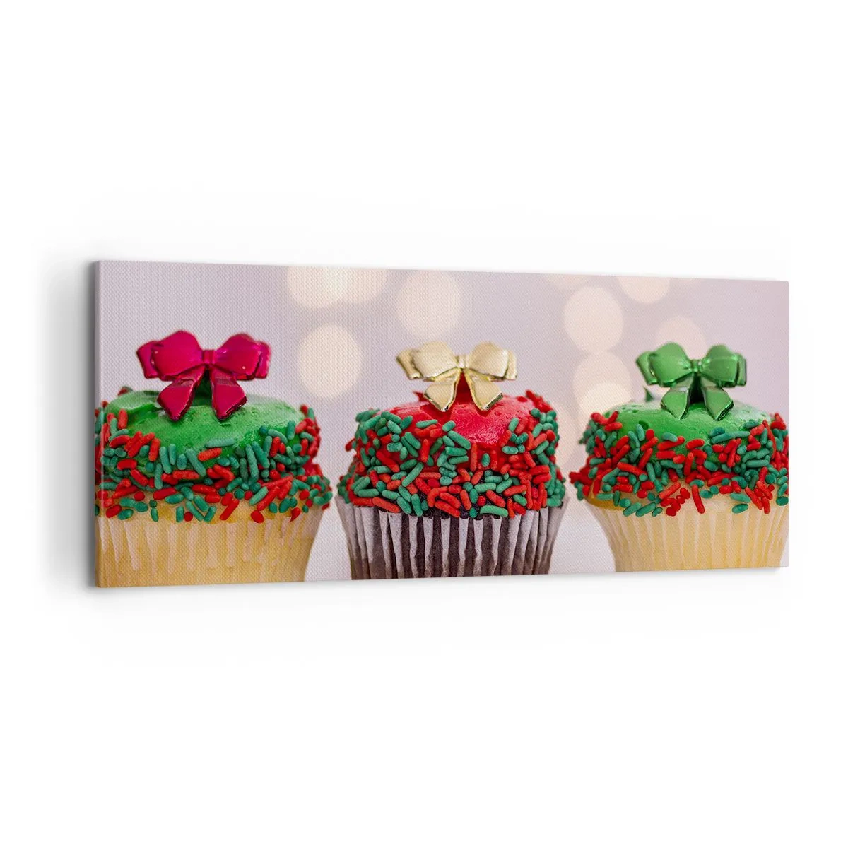 Canvas picture - Cakes with a Bow - 100x40 cm