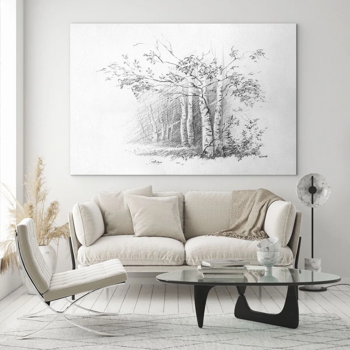Glass picture - Holiday of Birch Forest - 120x80 cm