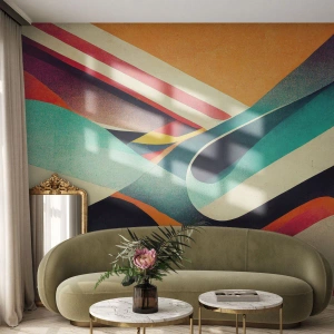 Photo Wallpaper Premium Canvas - Intense Composition - Abstraction, Piece, Lines - 350x256 cm