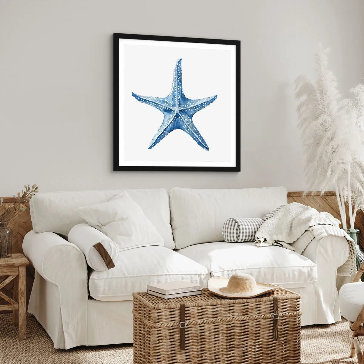 Poster in black frame - Sea Star - 50x50 cm
