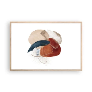 Poster in light oak frame - Oval Composition - 91x61 cm