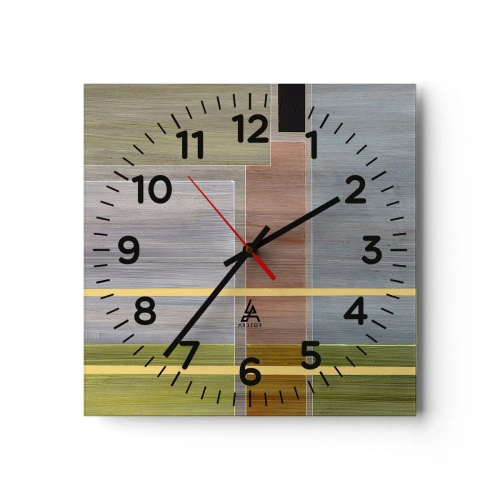 Wall clock - Clock on glass - Straight and Calm - 40x40 cm