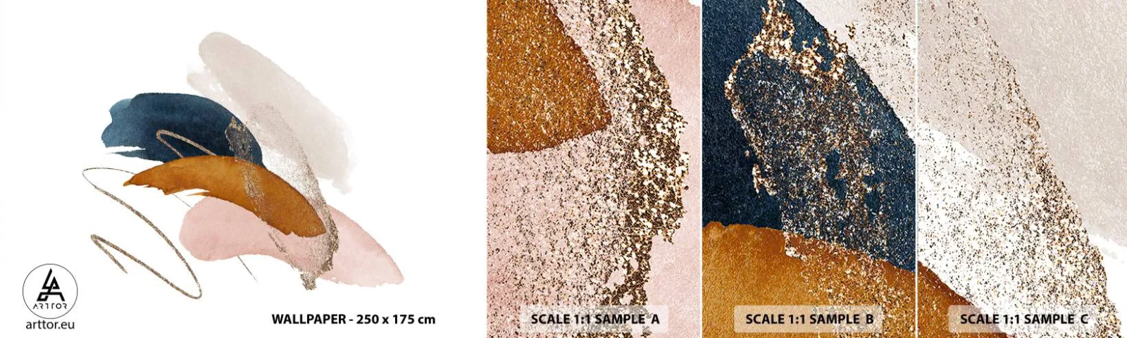 Photo Wallpaper Sample Standard Eco - Composition with Wings - Abstraction, Piece, Design - 100x30 cm