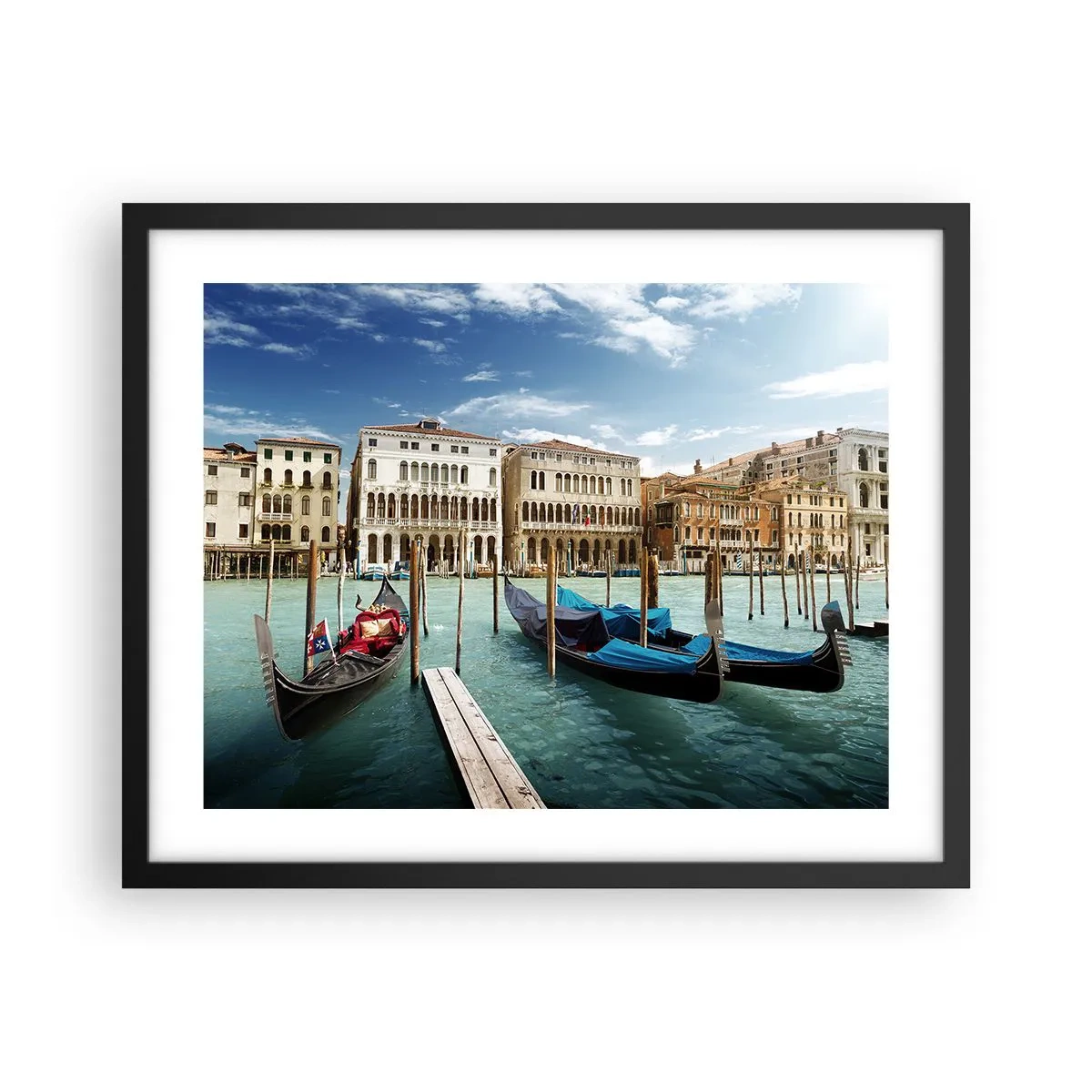 Poster in black frame - Palaces in Blue - 50x40 cm