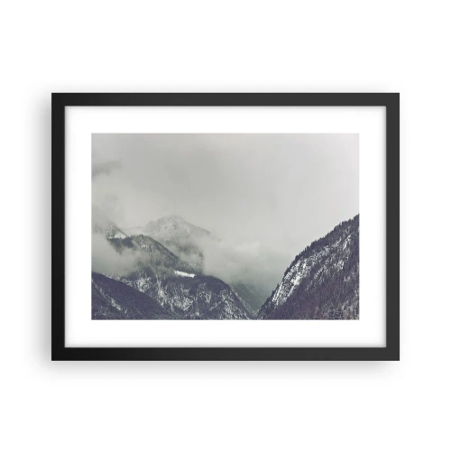 Poster in black frame - Foggy valley - 40x30 cm