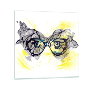 Glass picture - Through Blue Glasses - 70x70 cm