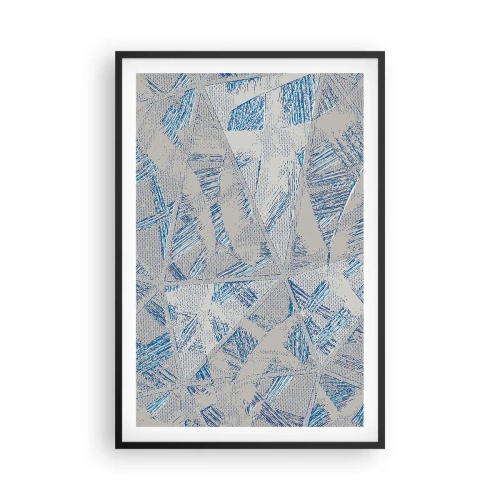Poster in black frame - In Blue and Grey Maze - 61x91 cm