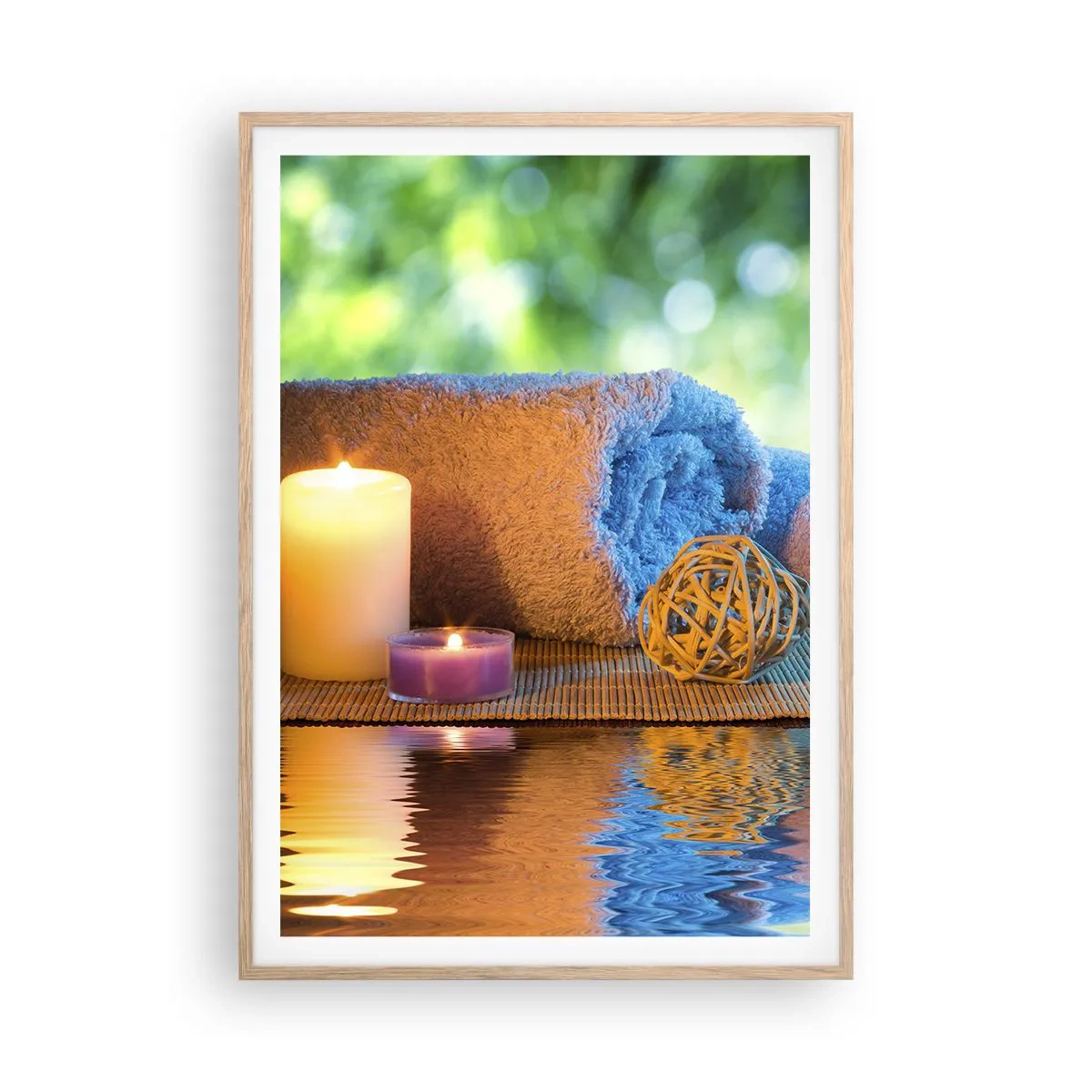 Poster in light oak frame - Time for the Body - 70x100 cm