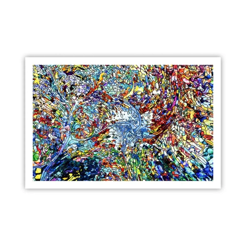 Poster - Stained Glass with Drops - 91x61 cm