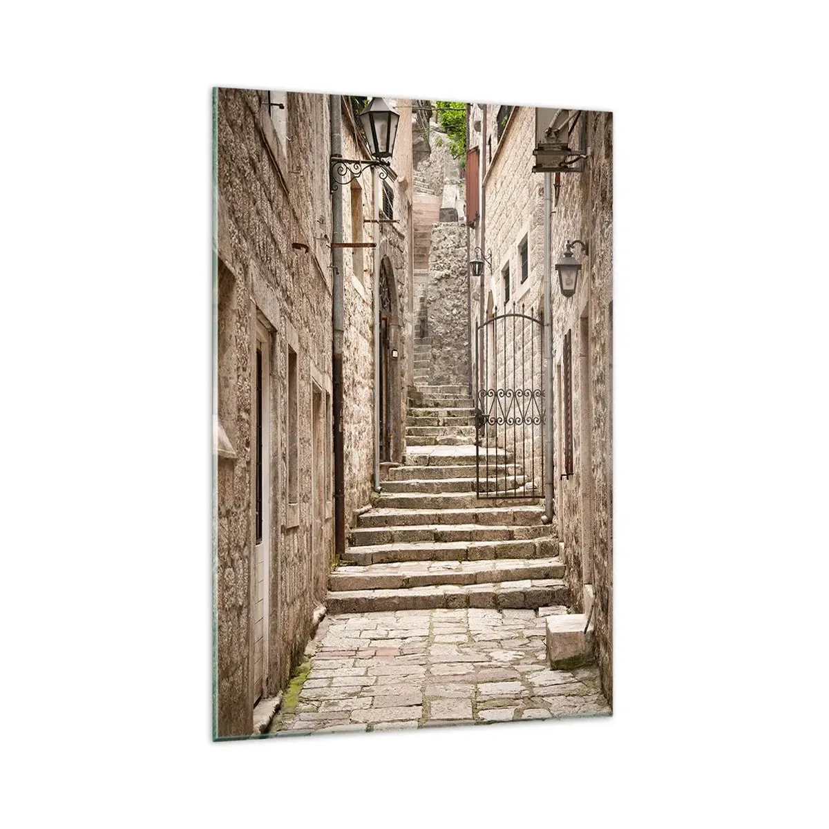 Glass picture - Magical Old Alley - 80x120 cm