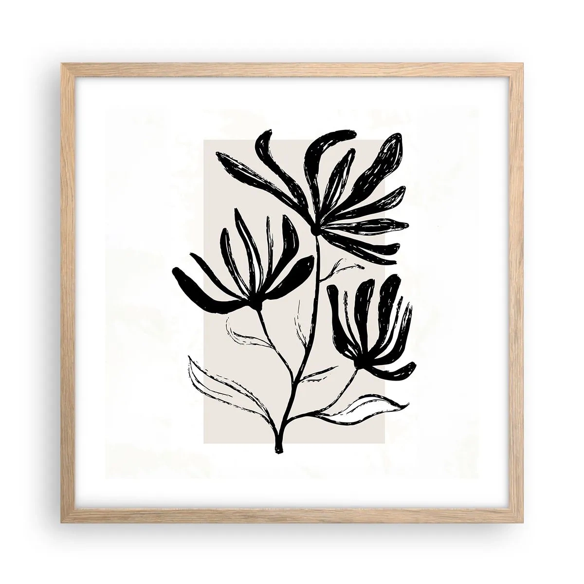 Poster in light oak frame - Sketch for a Herbarium - 50x50 cm