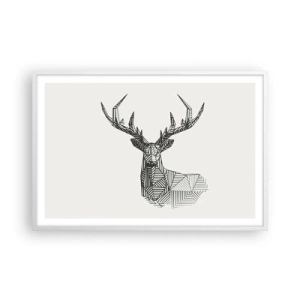 Poster in white frmae - Derr in Cubist Style - 91x61 cm